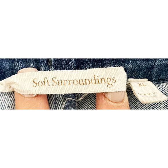 Soft Surroundings Womens Metro Crop Elastic Waist High Rise Jeans Cotton Stretch - Picture 4 of 6